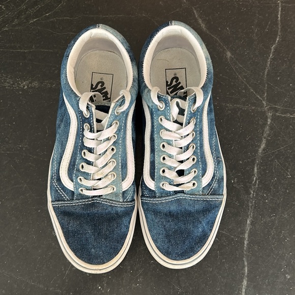 Vans Off‎ The Wall Canvas Denim Sneakers Shoes Women's 9 Blue - Picture 3 of 6